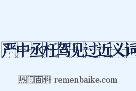 严中丞枉驾见过近义词是什么意思的图片